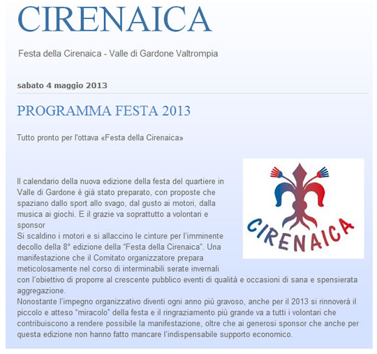 Cirenaica a Gardone Valtrompia