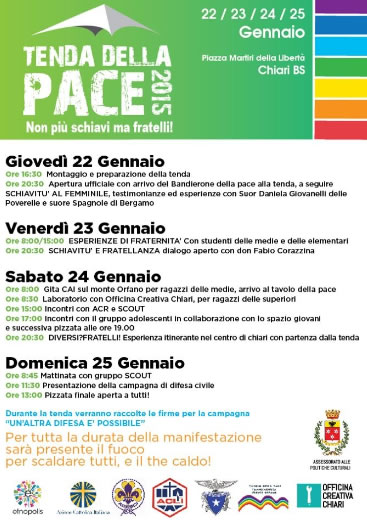 Tenda della Pace 2015 a Chiari