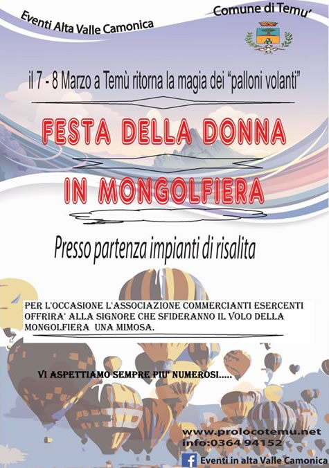 Festa della Donna in Mongolfiera a Temù