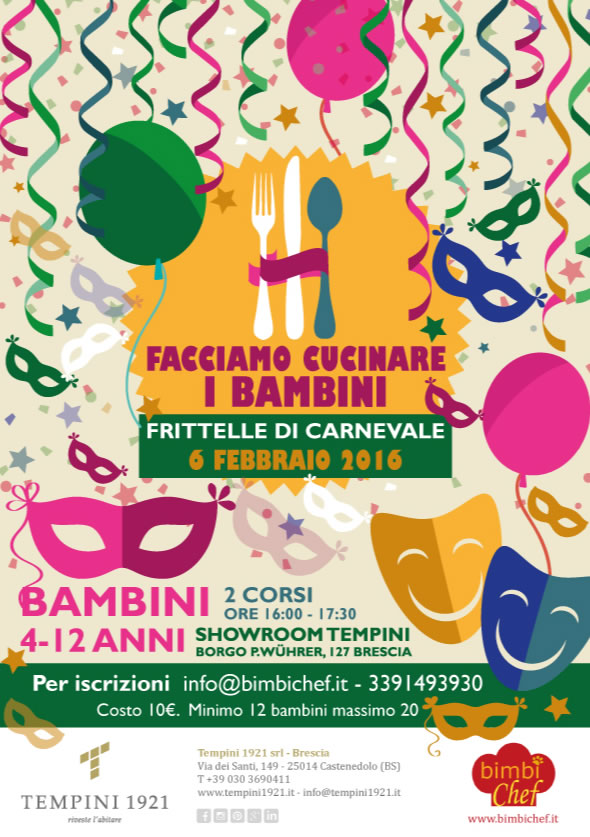 Bimbi chef carnevale a Brescia 