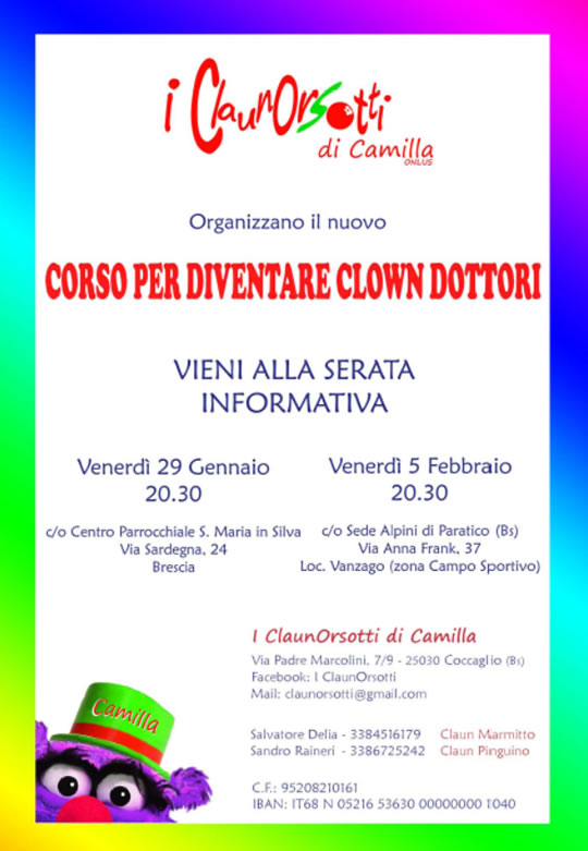 Serata informativa corso di Clownterapia