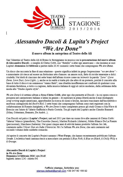 Alessandro Ducoli & Lupita's Project a Breno 