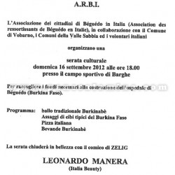 serata di beneficienza a Barghe