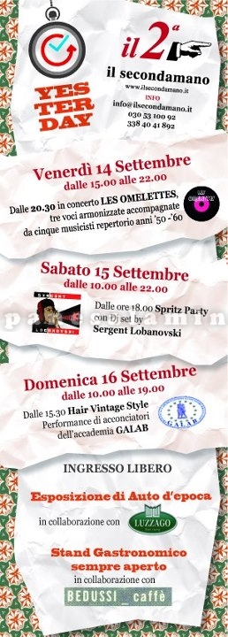yesterday 2a edizione programma yesterday 2a edizione programma