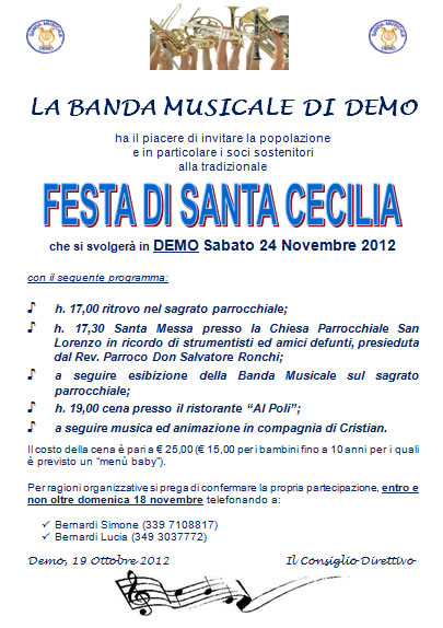 Festa di Santa Cecilia a Demo Festa di Santa Cecilia a Demo