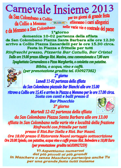 Carnevale Insieme 2013 a Collio Carnevale Insieme 2013 a Collio