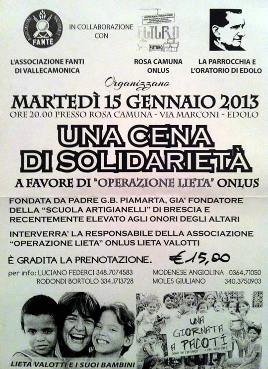 cena di solidarieta a edolo cena di solidarieta a edolo