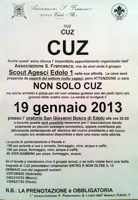 non solo cuz a Edolo non solo cuz a Edolo