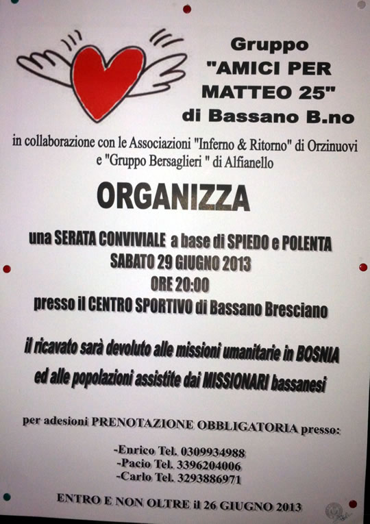 serata conviviale a Bassano Bresciano
