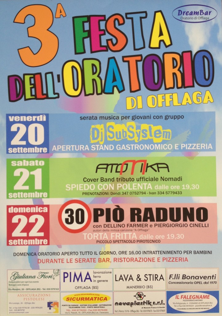 festa dell'oratorio a Offlaga