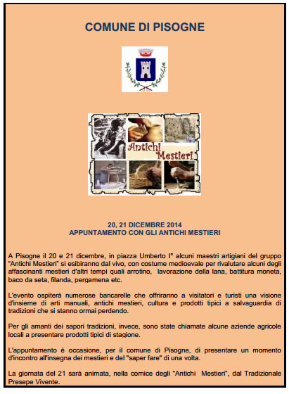 Appuntamento con gli Antichi Mestieri a Pisogne