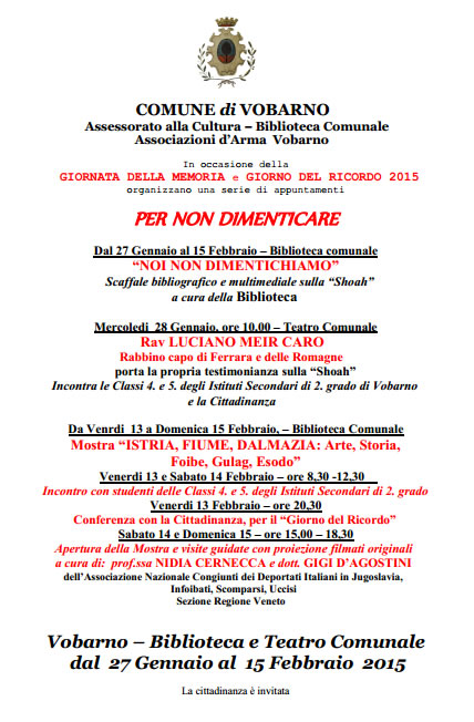 Per Non Dimenticare 2015 a Vobarno