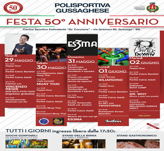 Festa 50° Anniversario Polisportiva Gussaghese