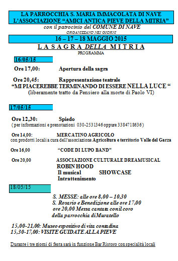 Sagra della Mitria a Nave