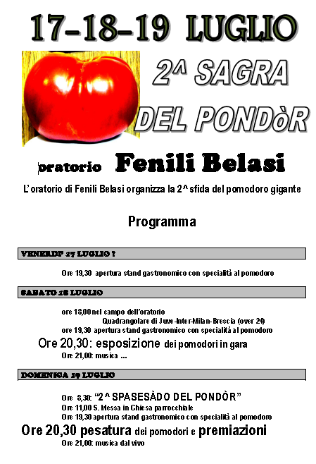 Festa del Pondor a Fenili Belasi