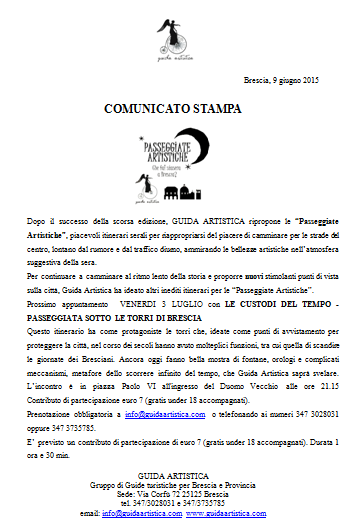 Passeggiate Artistiche a Brescia