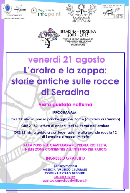 Lettura e Visita Guidata in Notturna delle Rocce Incisea Capo di Ponte