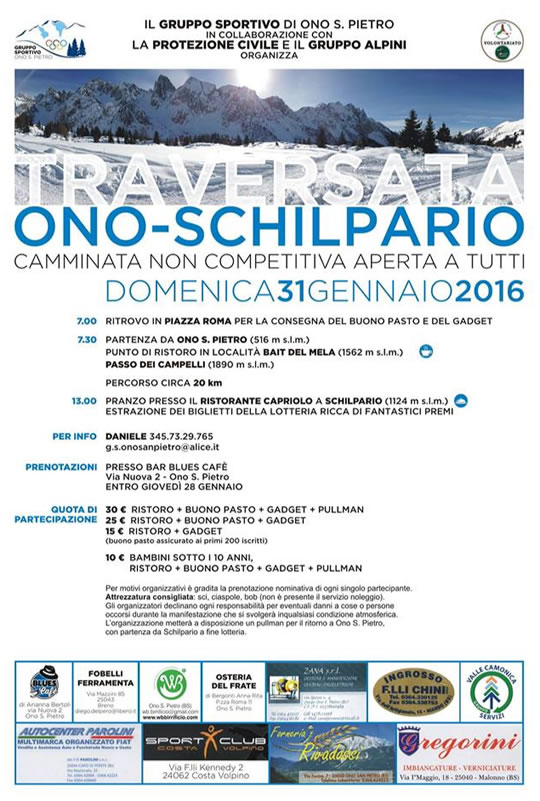Traversata Ono-Schilpario da Ono San Pietro