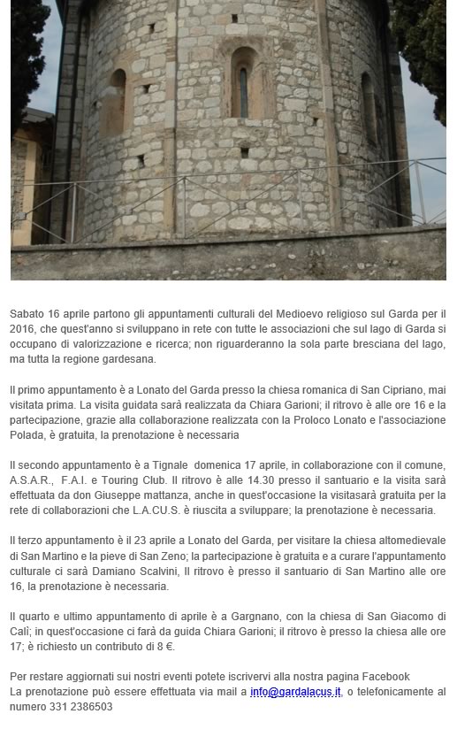 Medioevo Religioso sul Lago di Garda