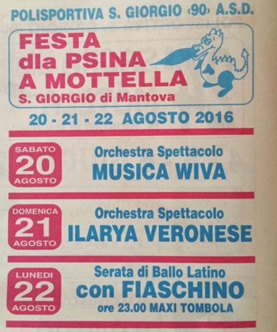 Festa della Psina a Mottella di S. Giorgio MN