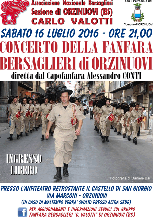 Concerto Fanfara Bersaglieri a Orzinuovi