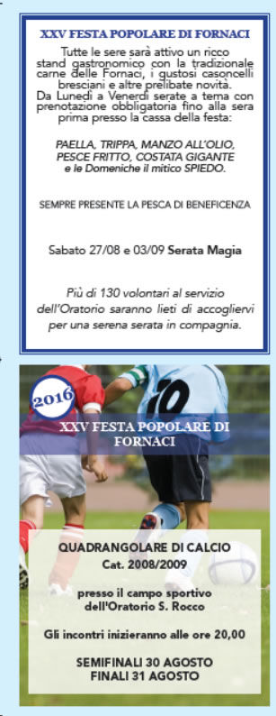 25 Festa Popolare di Fornaci (BS)