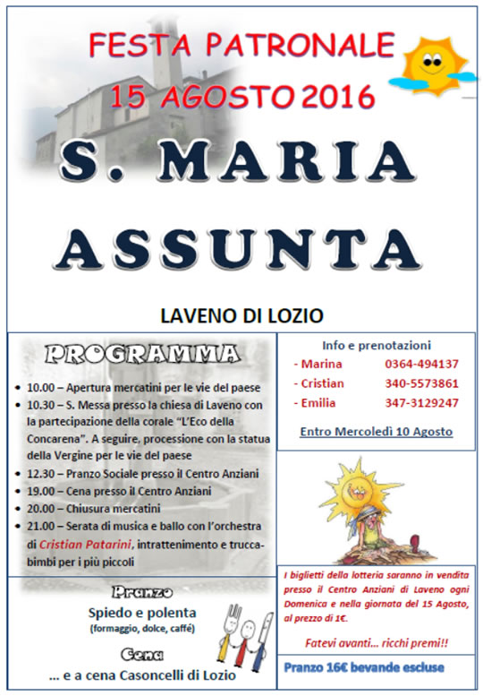 Festa Patronale S. Maria Assunta a Lozio di Laveno