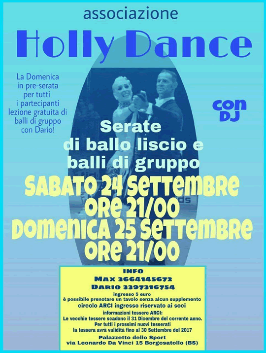 Serate di Ballo Liscio e Balli di Gruppo a Borgosatollo