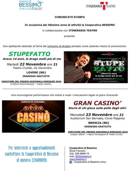 40 anni della Coop Bessimo Onlus a Lovere BG