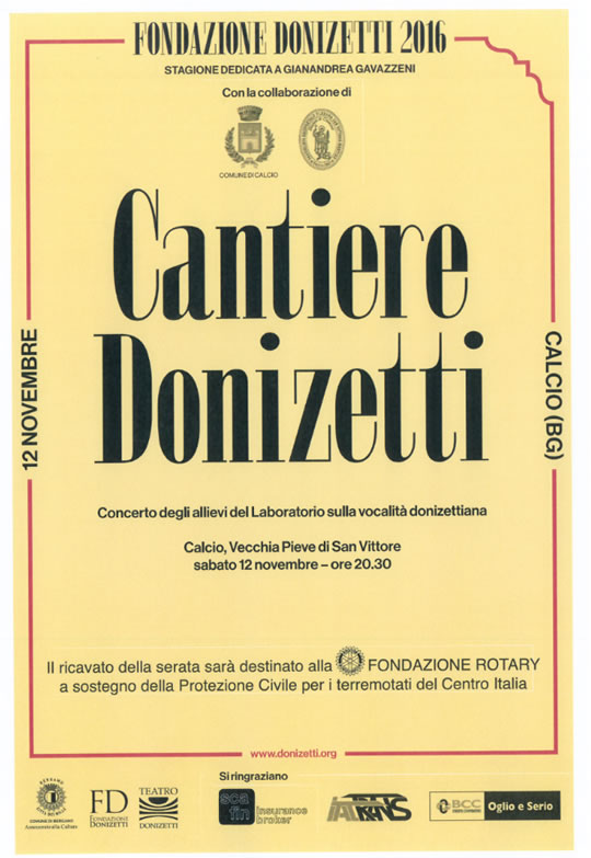 Concerto d’apertura Festival lirico dedicato a Gaetano Donizetti, a Calcio (BG)