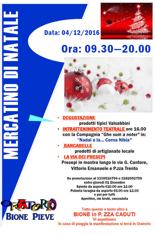 Mercatino di Natale a Bione