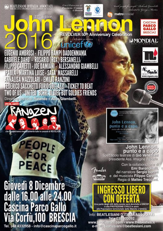 John Lennon Revolver 50 Anniversary Celebration a Brescia