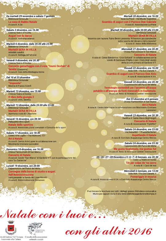 Natale con i Tuoi e con gli Altri a Gardone Val Trompia
