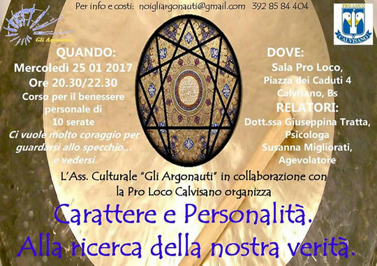 Carattere e Personalità, alla ricerca della nostra verità a Calvisano