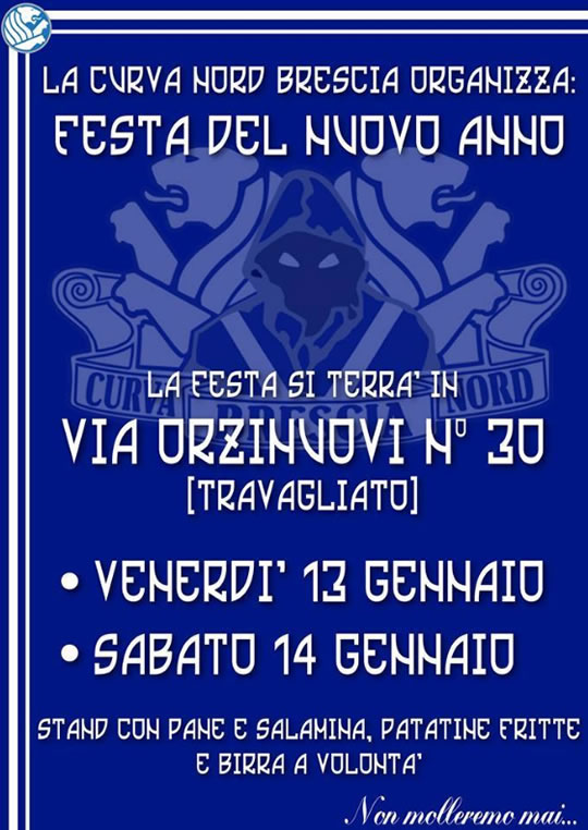 Festa del Nuovo Anno Curva Nord Brescia