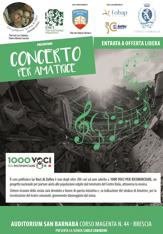 Concerto per Amatrice a Brescia
