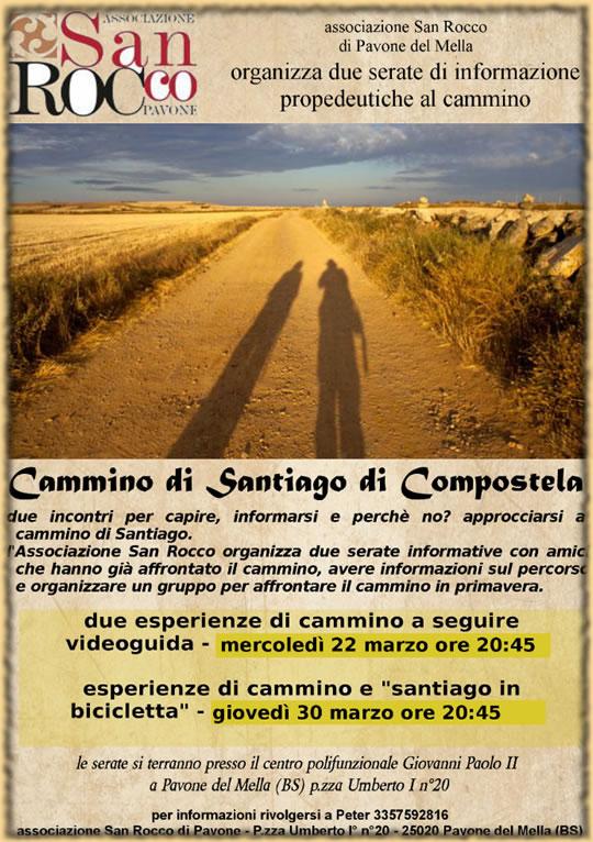Cammino di Santiago di Compostela a Pavone del Mella