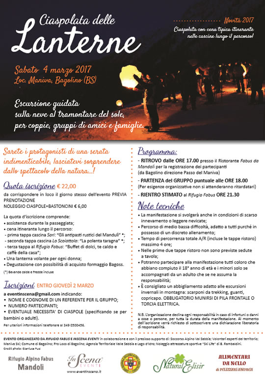 Ciaspolata delle Lanterne in Loc. Maniva