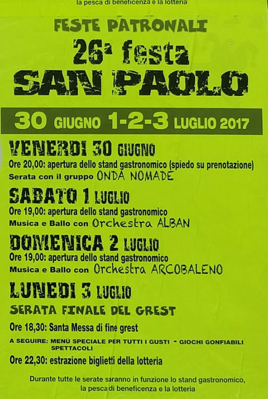 Festa Patronale a San Paolo