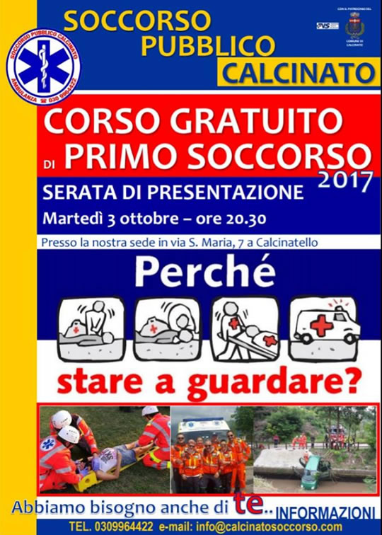 Presentazione Corso di Primo Soccorso a Calcinato