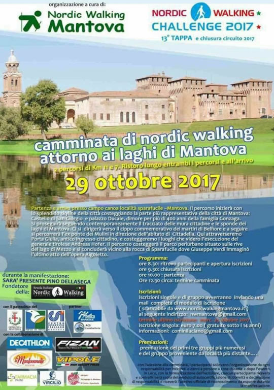 Camminata di nordic walking attorno ai laghi di Mantova