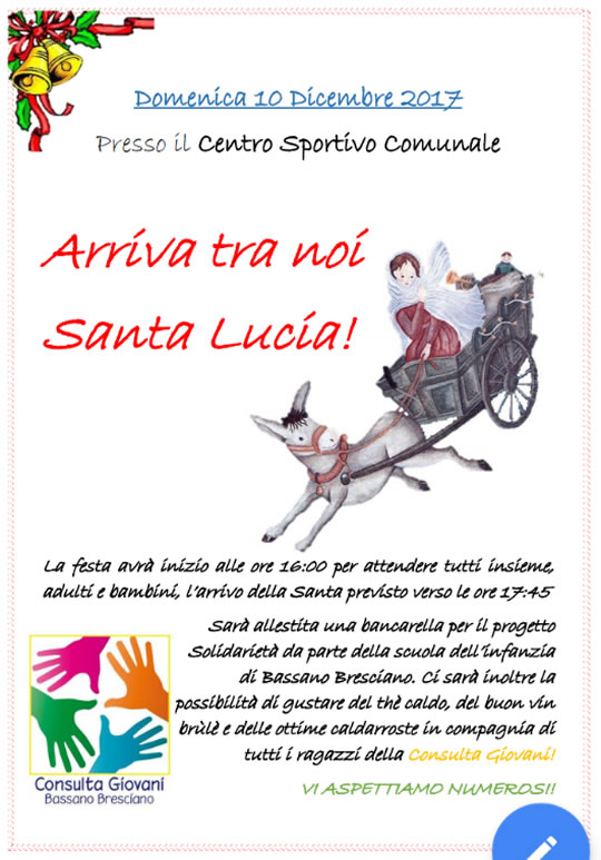 Arriva tra noi Santa Lucia a Bassano Bresciano