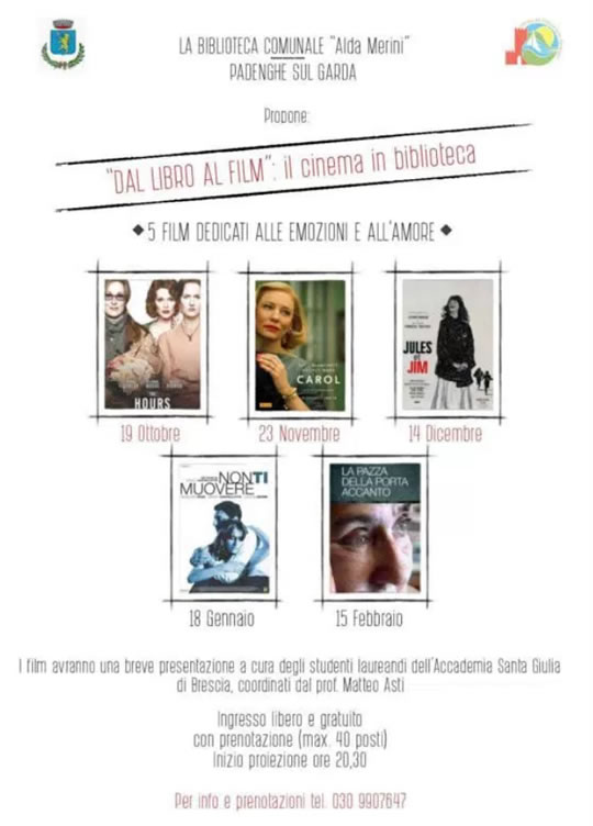 Dal libro al film, il cinema in biblioteca a Padenghe