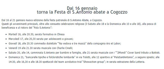 Festa di Sant'Antonio Abate a Cogozzo
