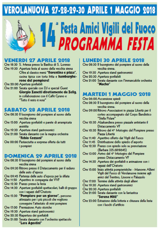 14° Festa Amici Vigili del Fuoco di Verolanuova
