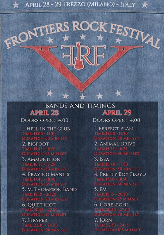 Frontiers Rock Festival a Trezzo MI