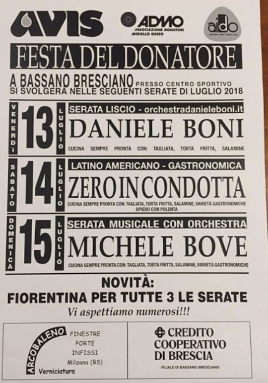 Festa del Donatore a Bassano Bresciano