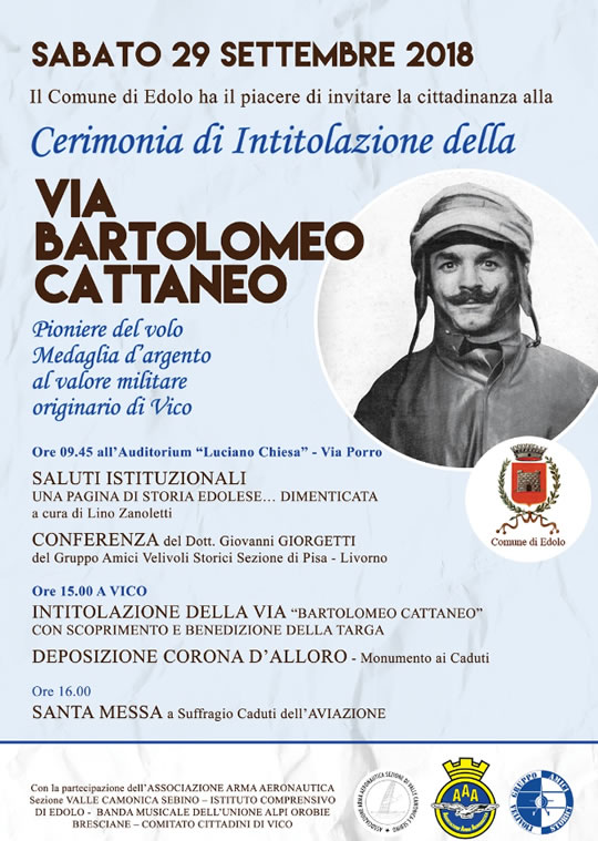 Cerimonia di Intitolazione della Via B. Cattaneo a Edolo