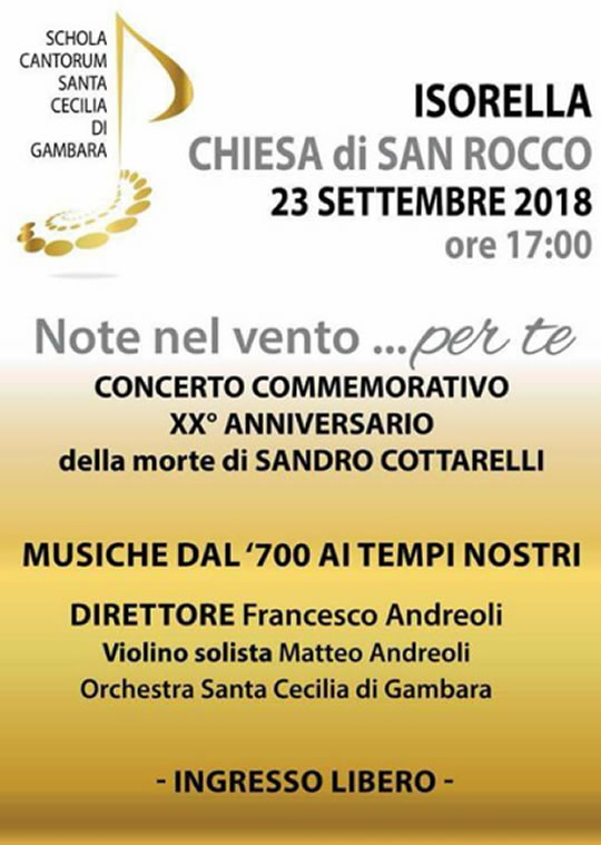 Note nel Vento per te a Isorella