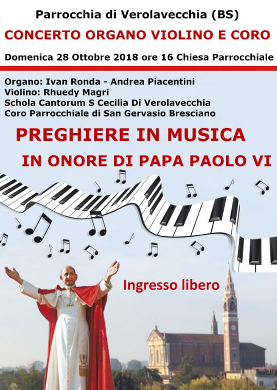 Concerto organo violino e coro a Verolavecchia
